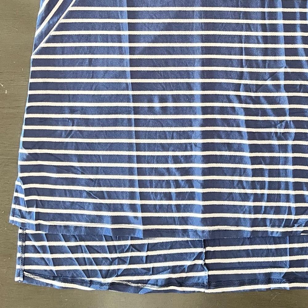 NEW Doublju Blue & White Striped V Neck Comfy Nautical Sleeveless T-Shirt S 2XL - Picture 5 of 6